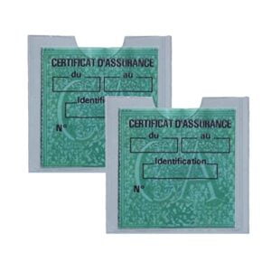 2 Pochettes Porte Vignette Attestation Assurance